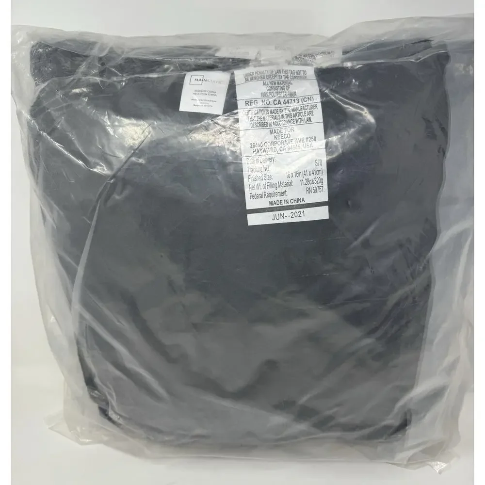 Mainstays Black White Geometric Decorative Throw Pillow 16x16 Vacuum Packed